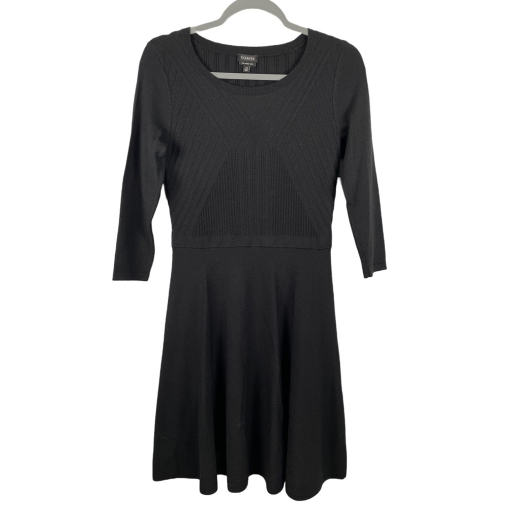 TALBOTS WOOL SWEATER DRESS | Black | Size XS